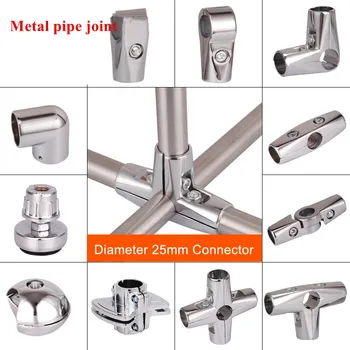 

25MM Round Pipe joint Steel DIY shelf tube support holder two-way drying rack Rod Connector Fixed Parts fastener hardware