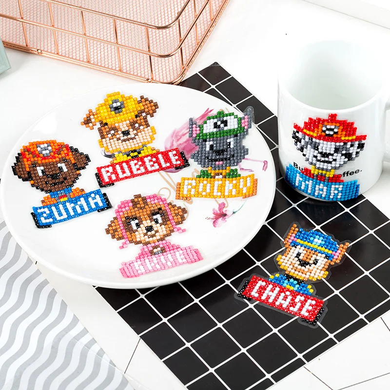 

Cute Dog Pattern Diamond Sticker DIY 5D Diamond Painting Embroidery Cross Stitch Diamond Mosaic Kids Gift Cup Phone Decor
