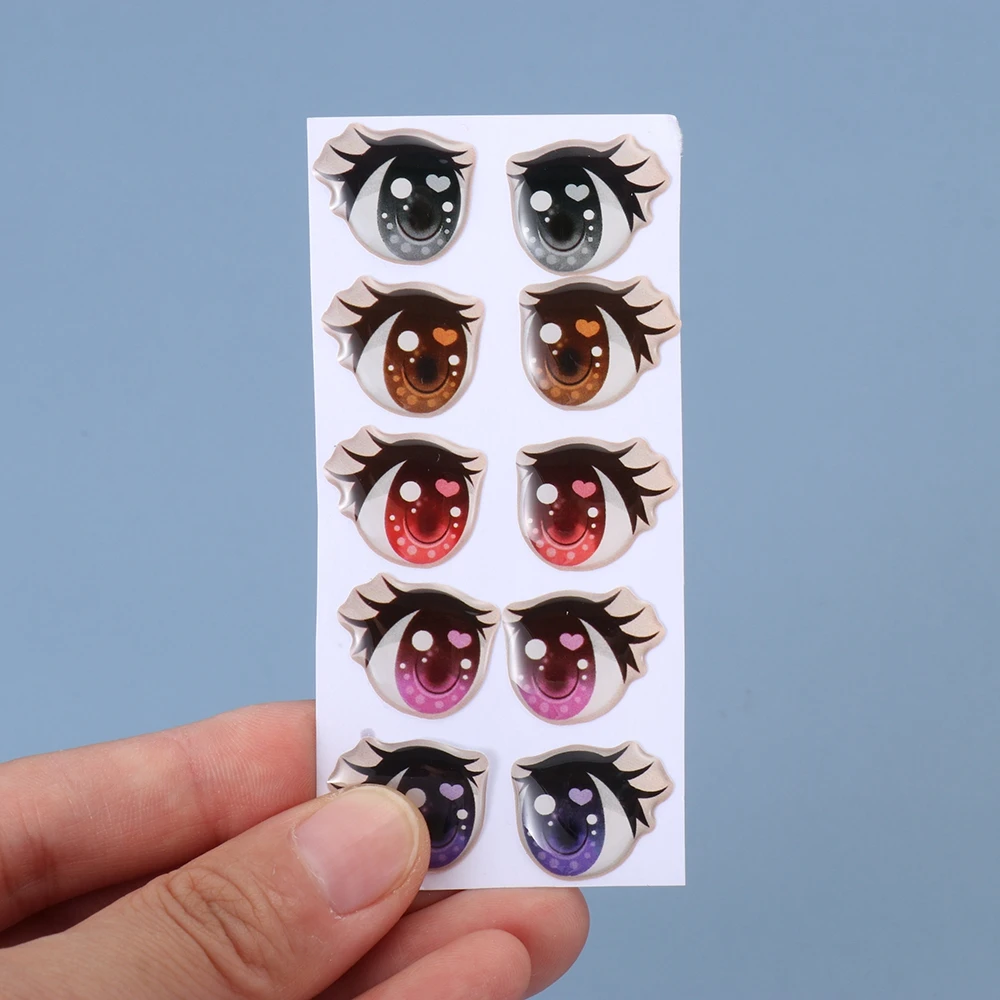 Cute Cartoon Eyes Stickers Anime Figurine Doll Face Organ Paster Long Eyelashes Eyes Clay Decals DIY Doll Accessories 10Pairs doll accessories doll clothes accessories plush doll accessories doll eyelashes