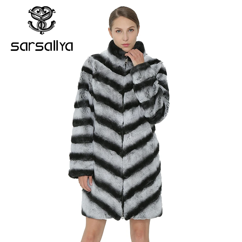 SARSALLYAWinter Women Rex Rabbit Coat Real Natural Fur Coat Fashion Warm Jacket Real Rabbit Fur Coats Vest Femme Outerwear