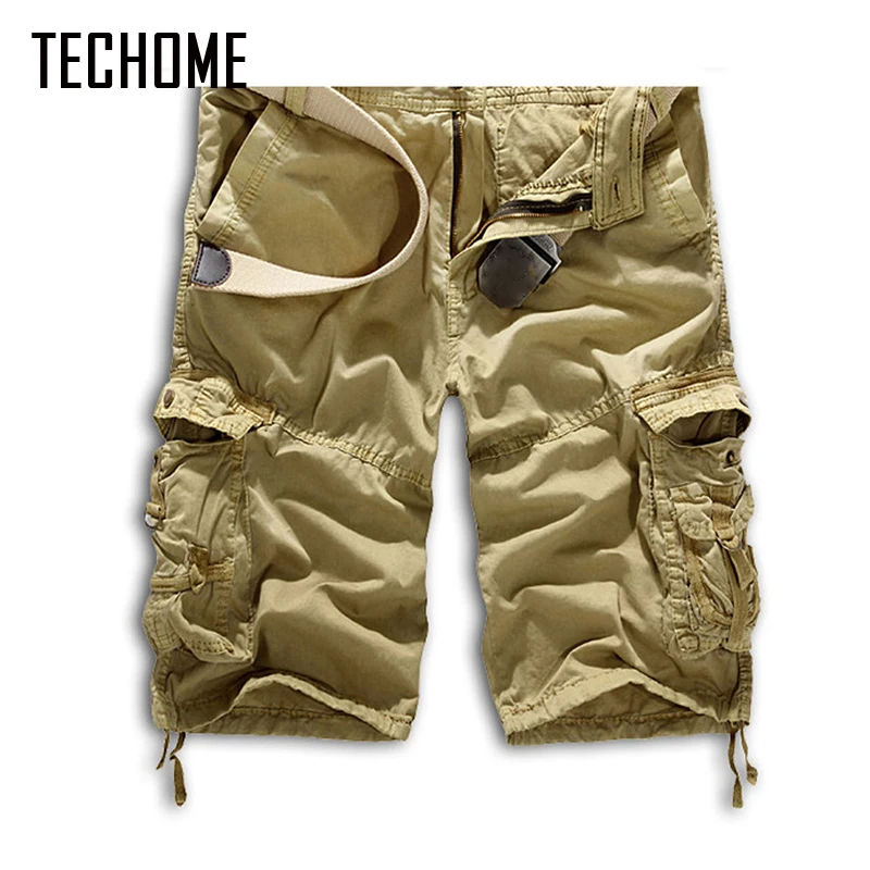 Хороший Tide Arraive мужской топ мода мульти-карман твердые мужские s Карго короткие брюки высокого качества летние брюки размера плюс мужские брюки