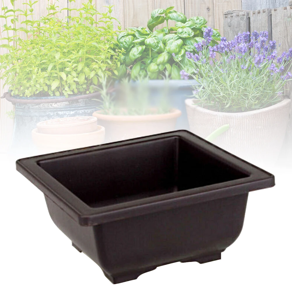 5PCS/Set Ventilation Mold Proof Freestanding With Drainage Plant Nursery Bowl Planter Flower Pot Imitation Purple Sand Vintage