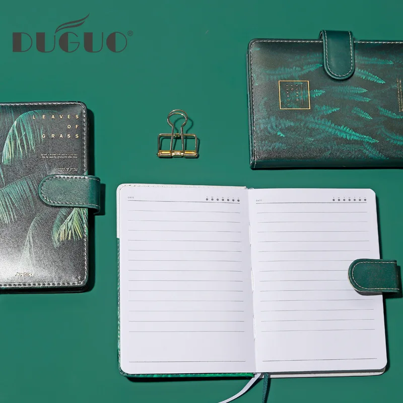 DUGUO, милые канцелярские товары, кожа, лицо, креативный зеленый, свежий, для обучения, для офиса, записная книжка, Дневник для заметок, ручная учетная книга, кавайные принадлежности