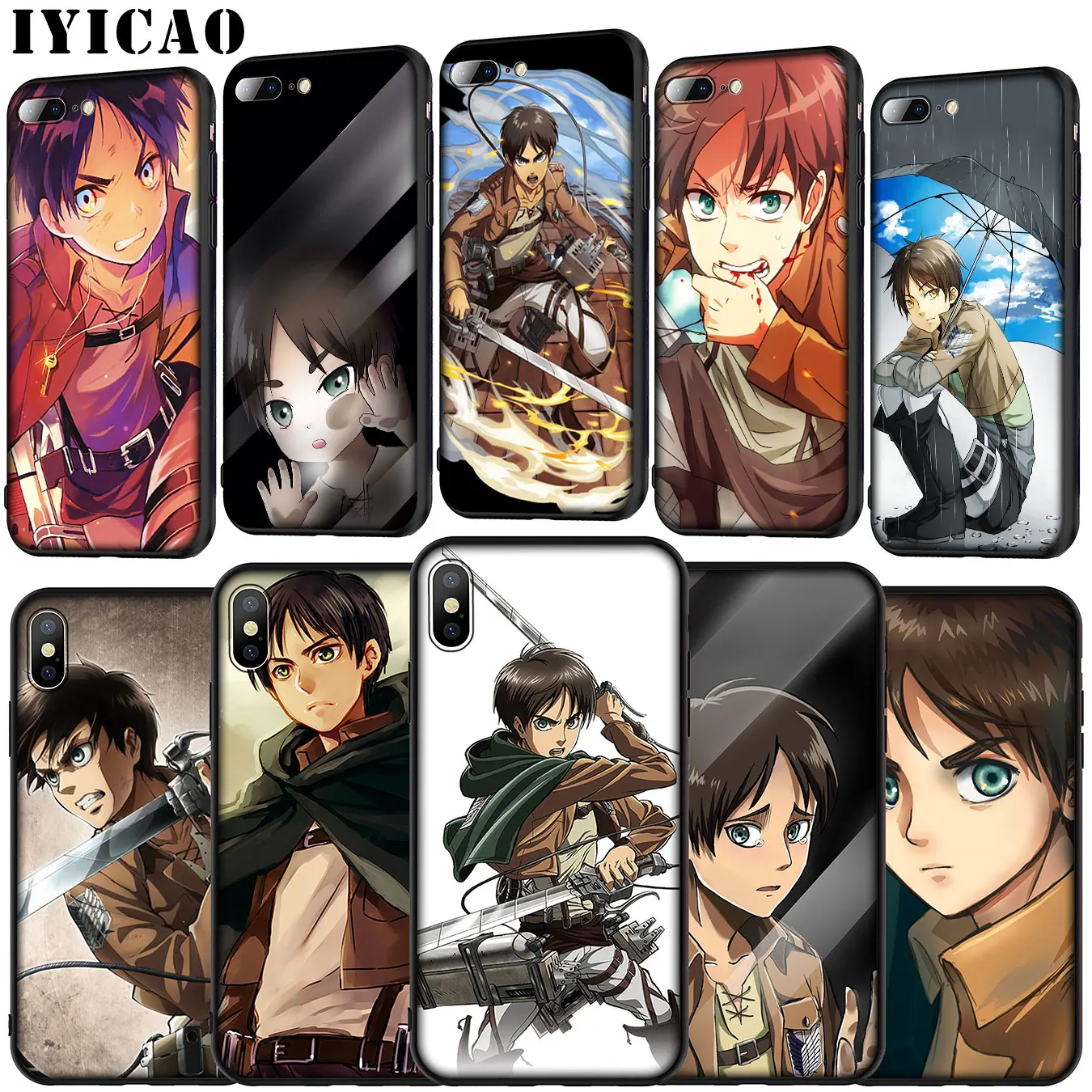 IYICAO Attack on Titan Anime Eren Jaeger Мягкий силиконовый чехол для iPhone 11 Pro XR X XS Max 6 6S 7 8 Plus 5 5S SE