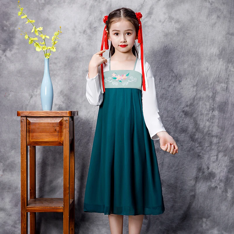 

H2526 Детские костюмы для косплея, Студенческая одежда для выступлений, одежда для девочек на Хеллоуин, традиционное детское платье китайской династии Тан