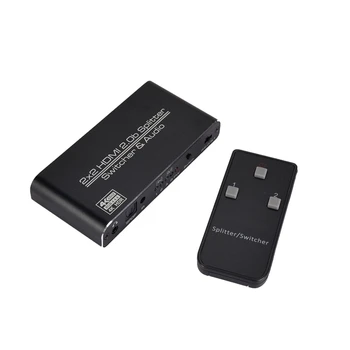 

HDMI Switch 4K 60Hz HDMI Splitter,2 in 2 Out with IR Remote Control Support HDR/ HDCP 2.2/HDMI 2.0B