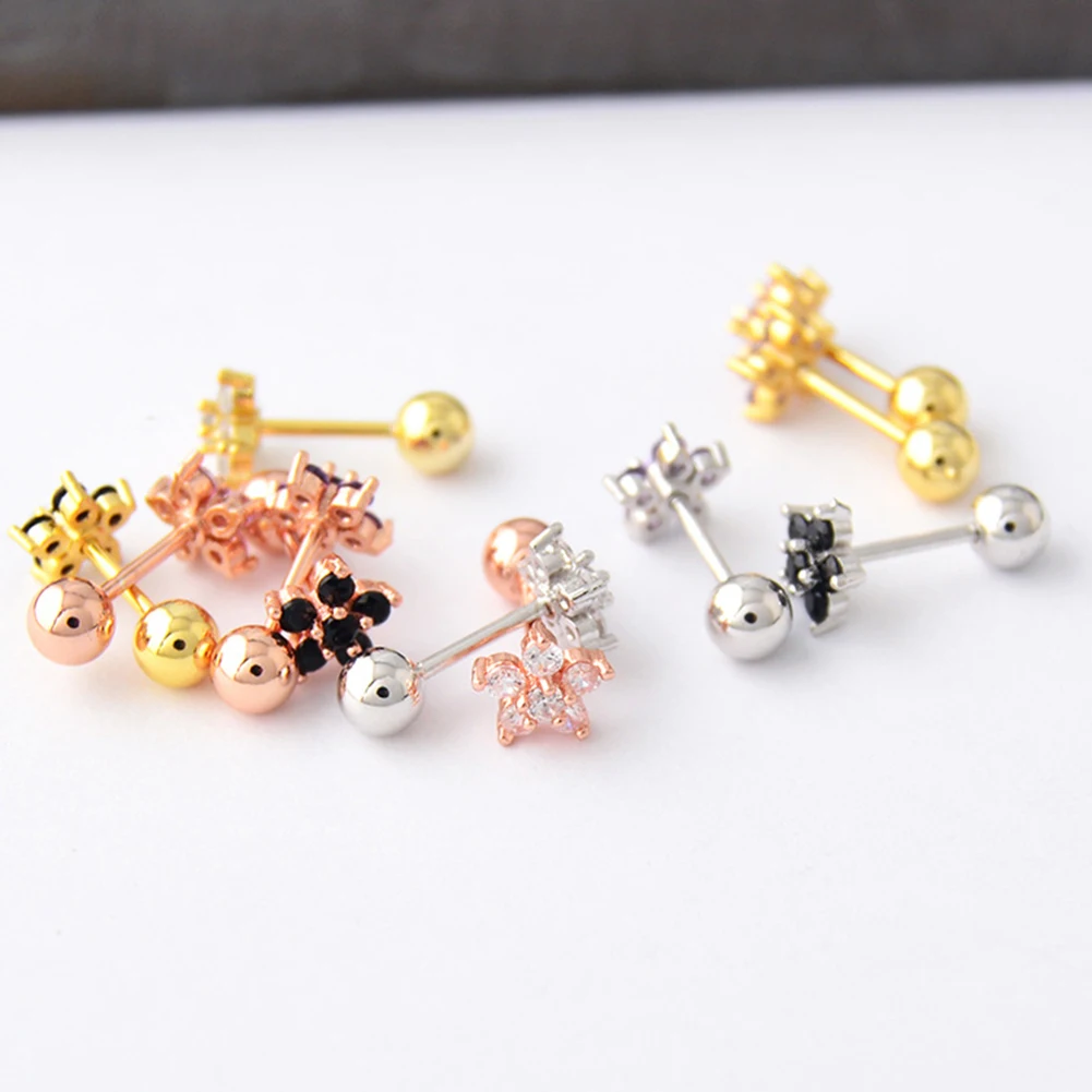 1 Pcs Small Round Cz Tragus Cartilage Titanium Steel Star 5 Prong Ear Stud Earrings Tragus Helix Piercing Jewelry Ear Piercing piercing jewelry body piercing earrings ear piercing jewelry ear studs metal jewelry body piercing jewelry body jewelry