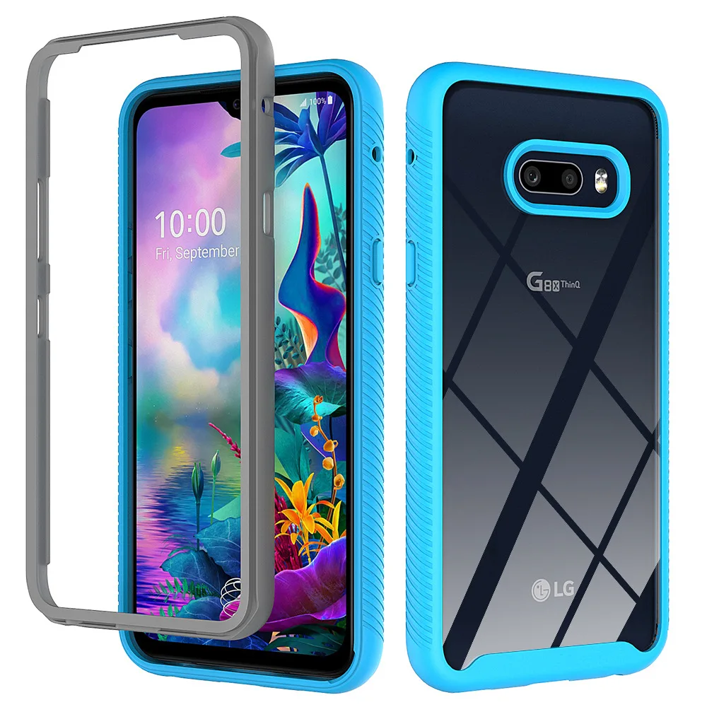 Hybrid TPU/PC Sky Case For LG G8X ThinQ  Fundas Capa Two Layer Structure Shockproof Crystal Clear Shell Cover For LG V50s ThinQ cell phone pouch with strap Cases & Covers