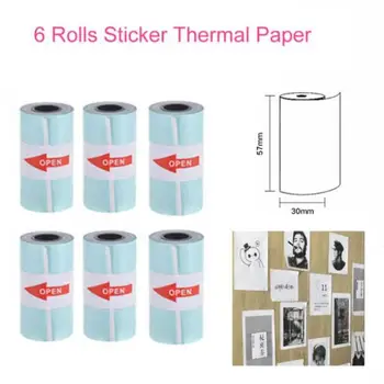 

New thermal Sticky paper 6 rolls 10M for Paperang Mini Pocket Photo Printer Sticky