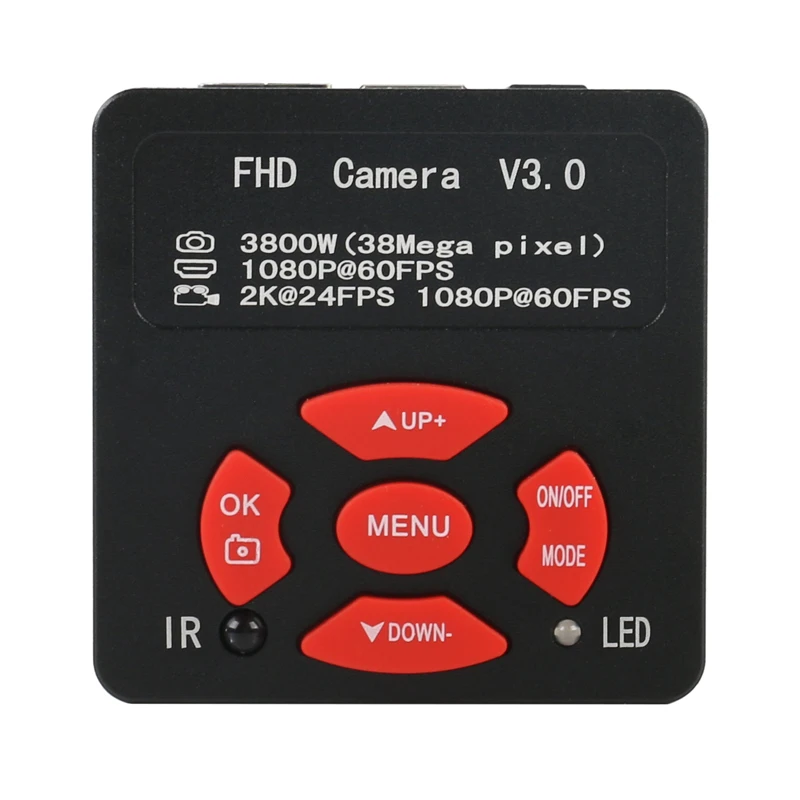 38MP 2K 1080P PCB Soldering Lab USB HDMI Video Industrial Microscope Camera System TF Video Recorder 180X 300X C MOUNT Lens