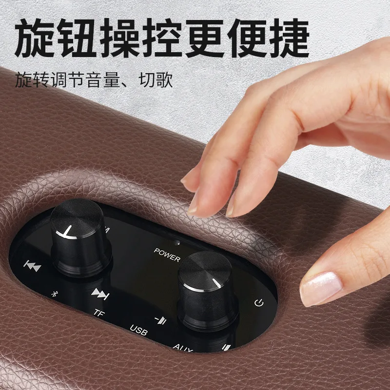 Ретро деревянный двойной динамик Bluetooth динамик коллекция домашний компьютер мобильный телефон открытый портативный кожаный сабвуфер стерео