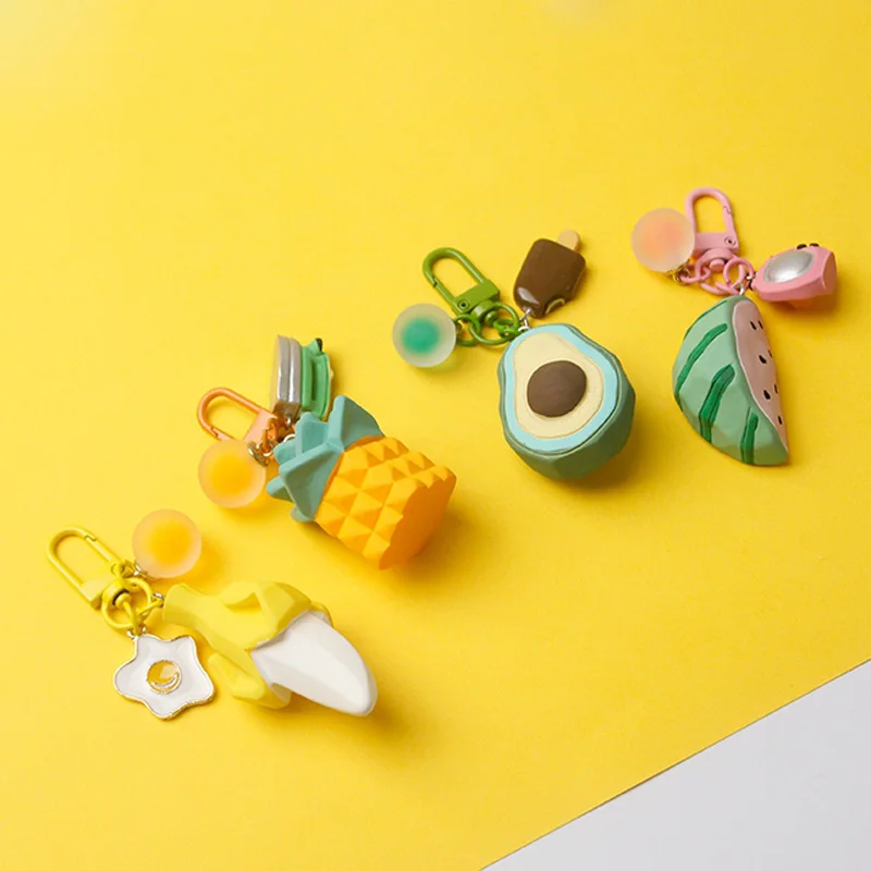 Watermelon Banana Avocado Pineapple Keychain Keyring For Women Jewelry Simulated Fruit Cute Car Key Holder | Украшения и