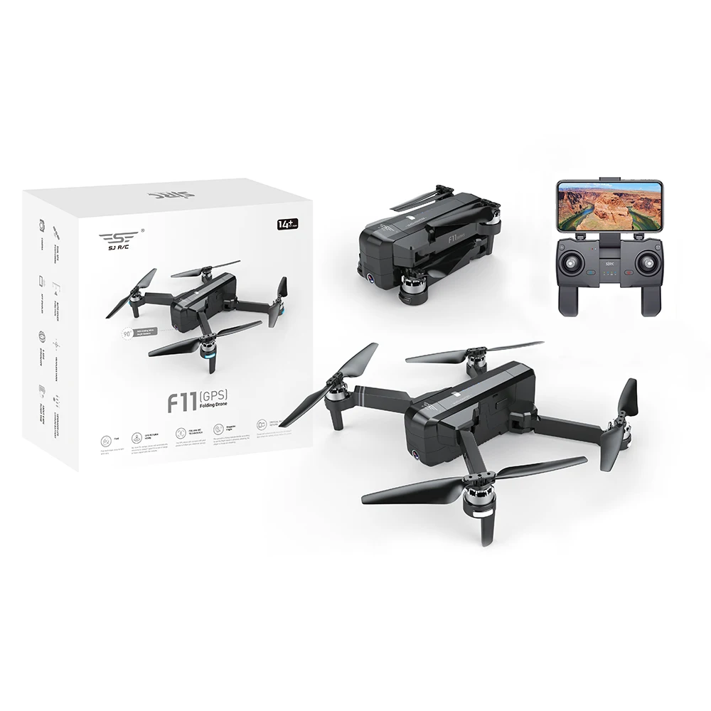 SJ R/C F11 5G Wifi FPV gps бесщеточный Дрон с камерой 1080P 120 ° широкоугольный Квадрокоптер с 3 батареями