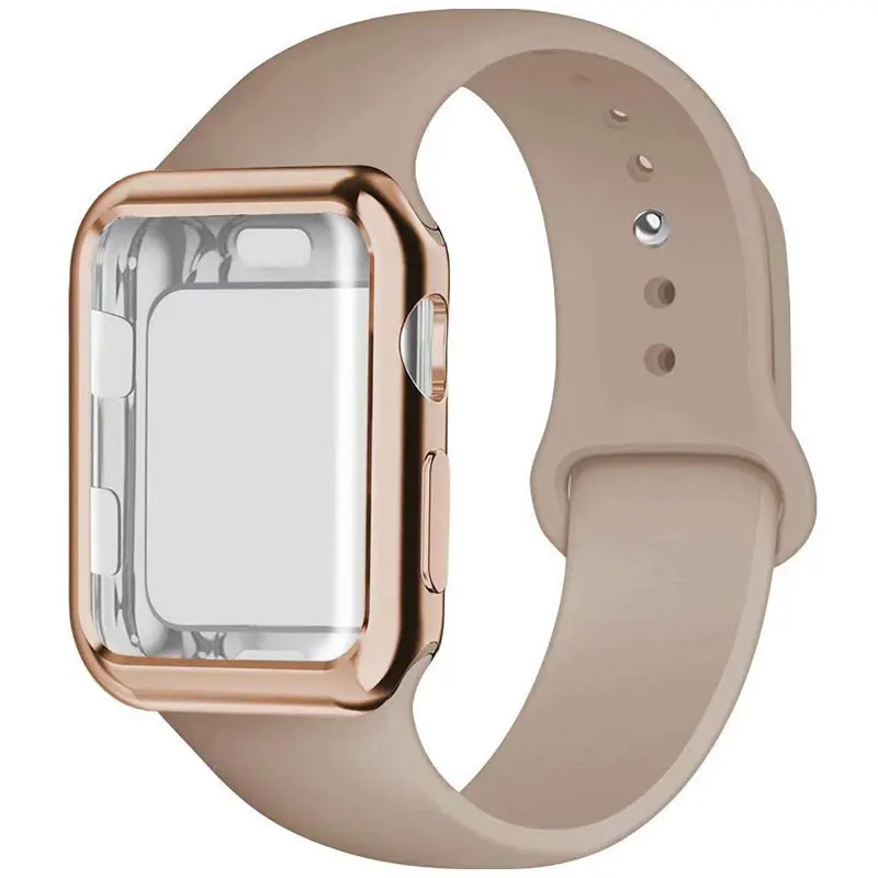 Силиконовый спортивный ремешок для часов, чехол для Apple Watch 5, 4, 3, 2, 1, 38 мм, 42 мм, ремешок для часов iwatch 40 мм, 44 мм, силиконовый браслет