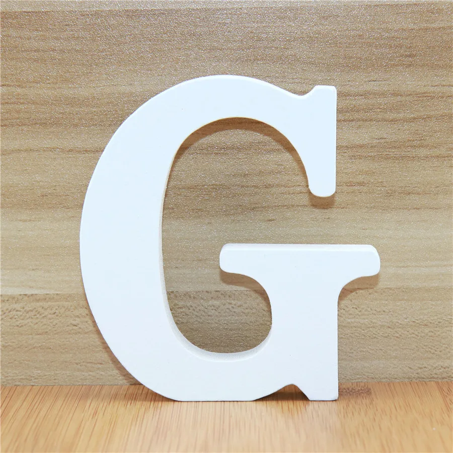 G 1 шт., 10 см, деревянные буквы, алфавит, имя, дизайн, художественные поделки, белые буквы, вечерние, свадебные, домашний декор, стоячие, сделай сам, слово, 3,94 дюймов - Цвет: G