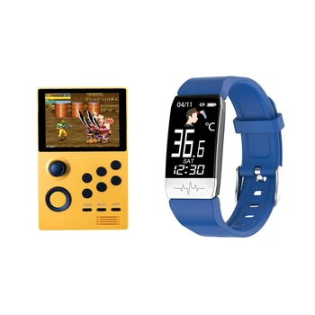 

1Pcs A19 Android Supretro Handheld Retro Game Console & 1Pcs T1S Smart Wristbands Temperature Measure
