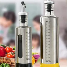 Container-Dispenser Cruet-Bottle Olive-Oil Stainless-Steel with Scale No-Drip Nozzle