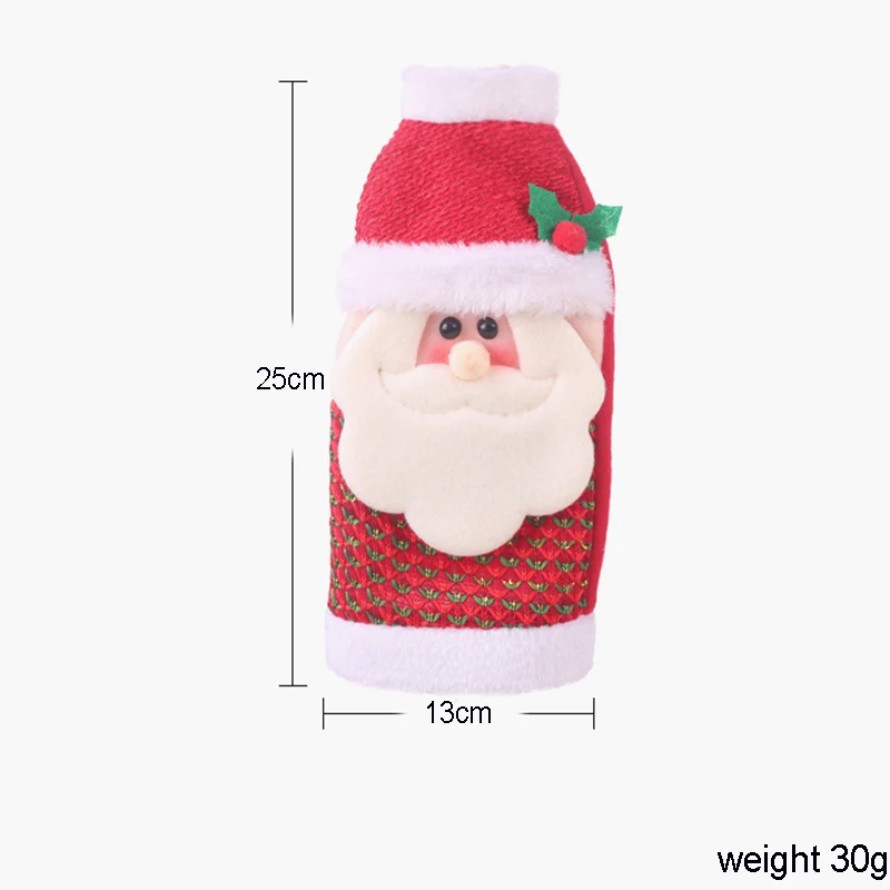 New Year's Wine Bottle Cover Christmas Decorations For Home Plush Snowman Santa Elk Bottle Bag Small Christmas Bottle Cover