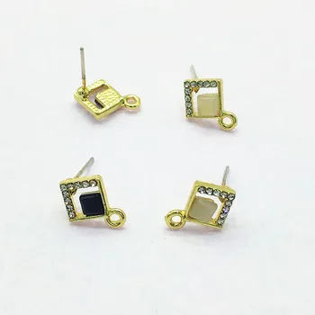 

New arrival! 14x11mm 100pcs Rhinestone/resin cat eye effect Ear Stud for Earrings Making/DIY parts,Jewelry Finding & Component