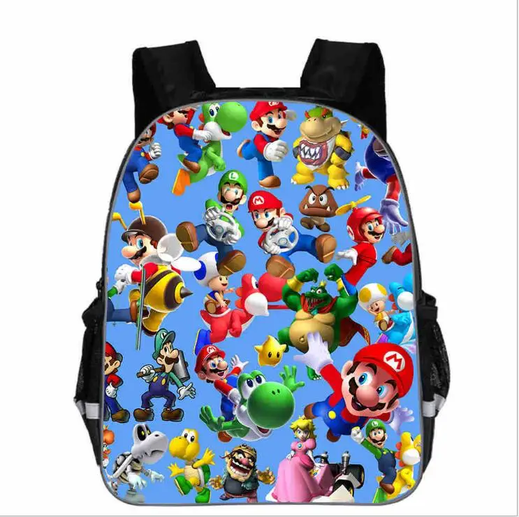 Picture color Super Mario Bros Соник печать детский сад Infantile маленький рюкзак для детей мультфильм школьные сумки детей - Цвет: Picture color