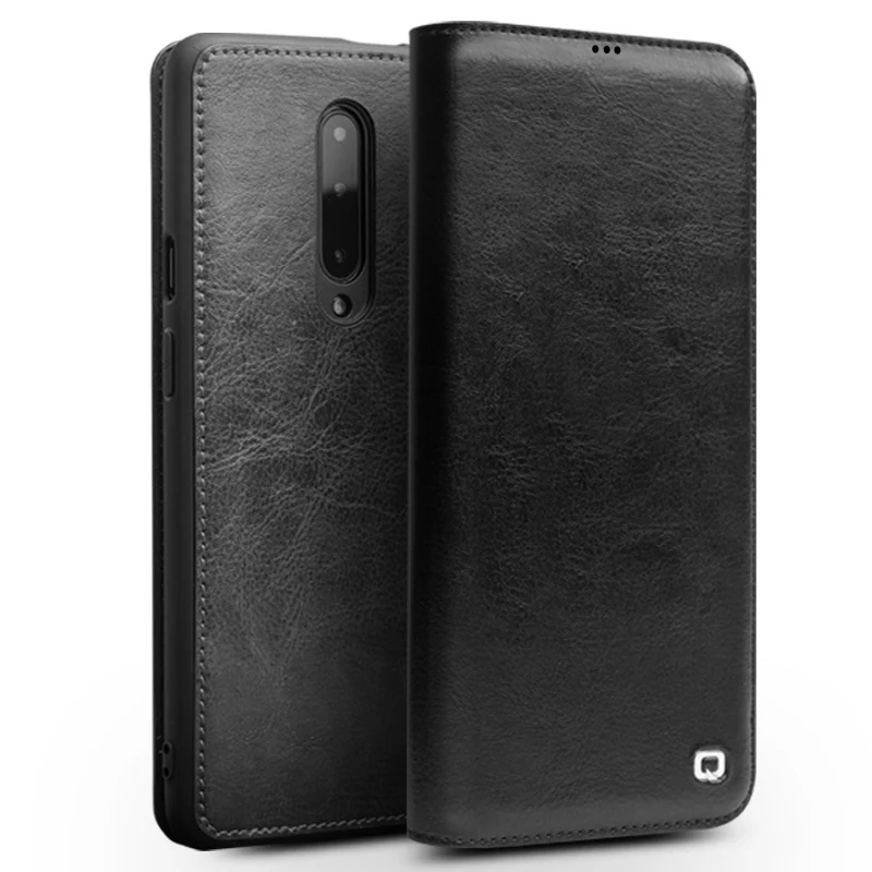 

Business Genuine Leather Case for Oneplus 7 Pro Case Retro Wallet Card Slot Shockpoof 360 Full Cover For Oneplus 7 7 Pro Shell