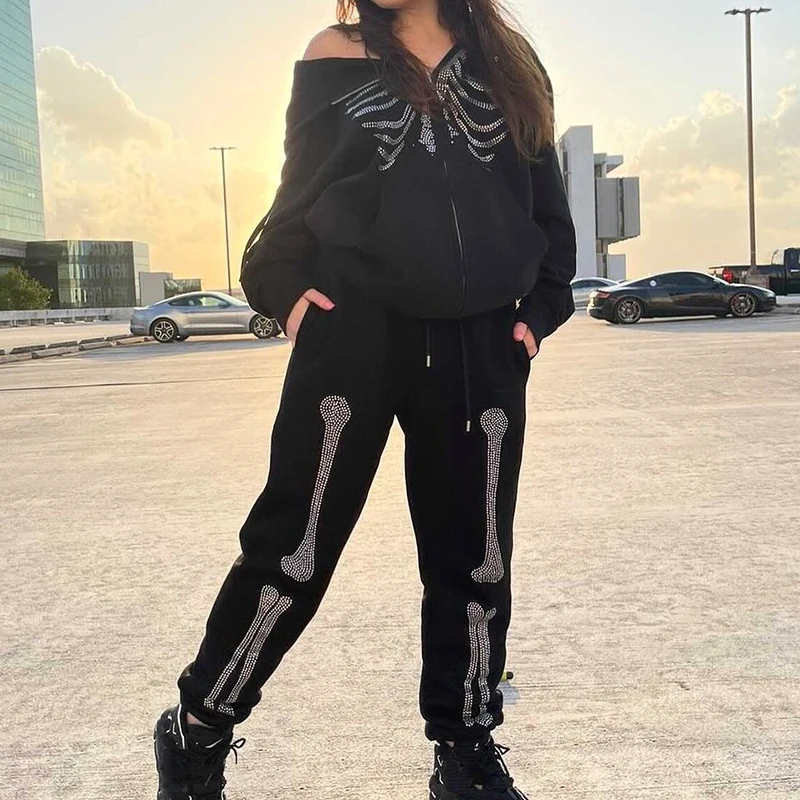 Rockmore Rhinestone Hoodies Women's 
