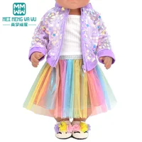 Vêtements pour poupée américaine de 43cm, veste à la mode, costume, jupe en gaze, cadeau 1