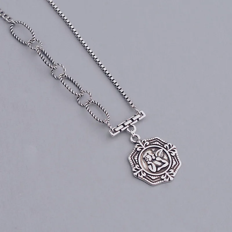 Mewanry 925 Sterling Silver Sweater Necklace for Women Fashion Elegant Party Angel Cupid Pendant Couples Jewelry Birthday Gifts - Image 3