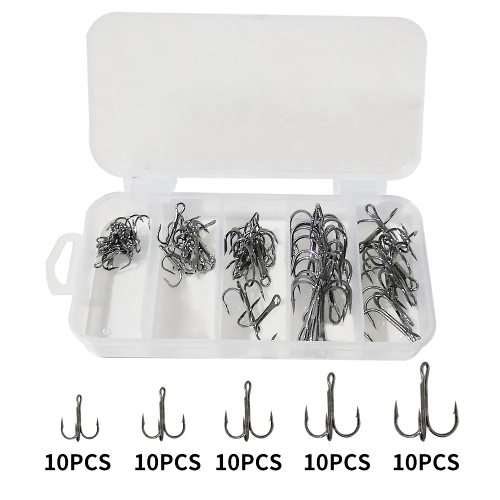 Carbon Steel Fishing Tackle Accessories  Carbon Steel Fishing Hooks Set  Lure - 50pcs - Aliexpress