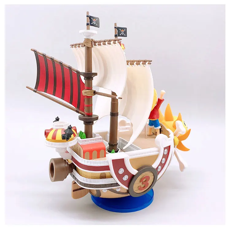 One Piece Ship Figure Luffy Model Toy Peripheral Super Cute Mini Boat Assembled Model One Piece Ship Blind Box Kid Birthday Gift