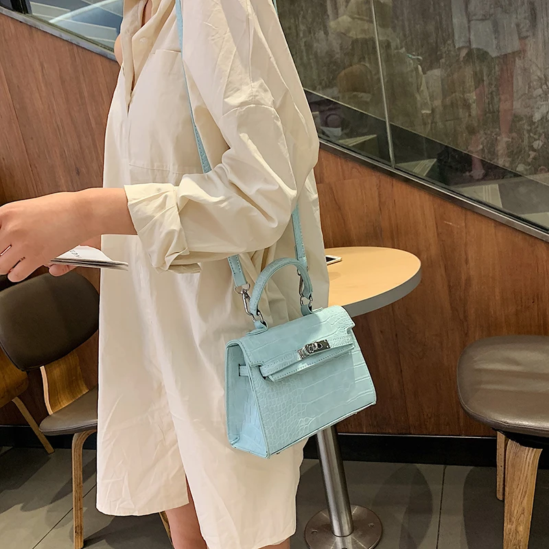 

Women Designer Purse And Handbags High Quality Portable Pu Leather Crocodile Pattern Large Capacity Messenger Crossbody Bags