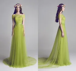 free shipping 2018 New Vestido De Festa A-Line Floor Length Appliques Tulle lace long  Formal party gown bridesmaid dresses