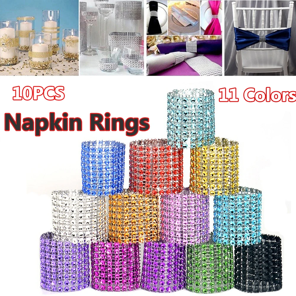 10 шт. золотые серебряные кольца для салфеток пряжки стульев украшение свадебного