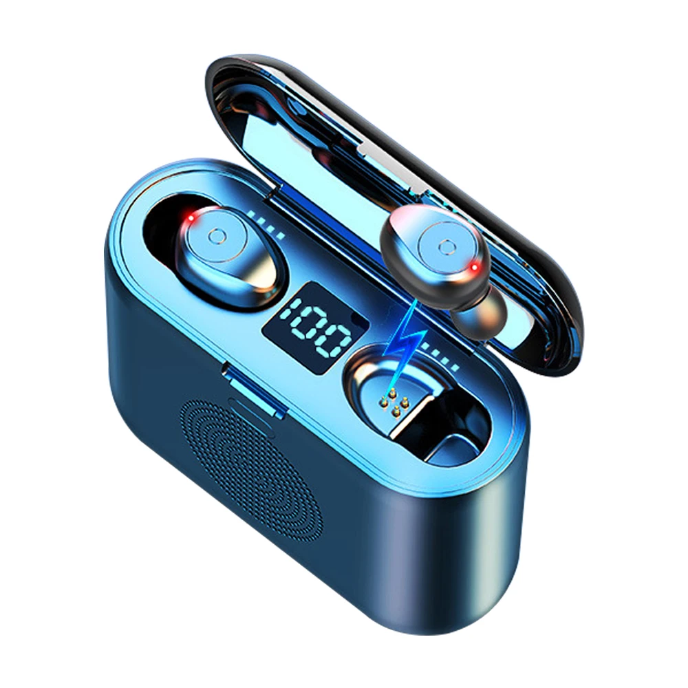 Белый TWS беспроводные Bluetooth наушники с 2000 мАч банк питания Bluetooth V5.0 светодиодный дисплей мини гарнитура и динамики с Bluetooth+ наушники - Цвет: Белый