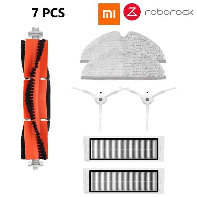 Xiaomi 1 1S Roborock S5 S6 MAX S6 Pure Accessories Vacuum Cleaner Parts Washable Mop Cloth HEPA Filter Main Brush Side Brush 7pcs