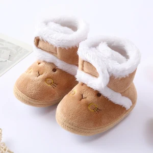 Baywell/осенне-зимние теплые для новорожденных сапоги для маленьких мальчиков и девочек 1 год зимние ботинки на меху с мягкой подошвой для малышей 0-18 месяцев