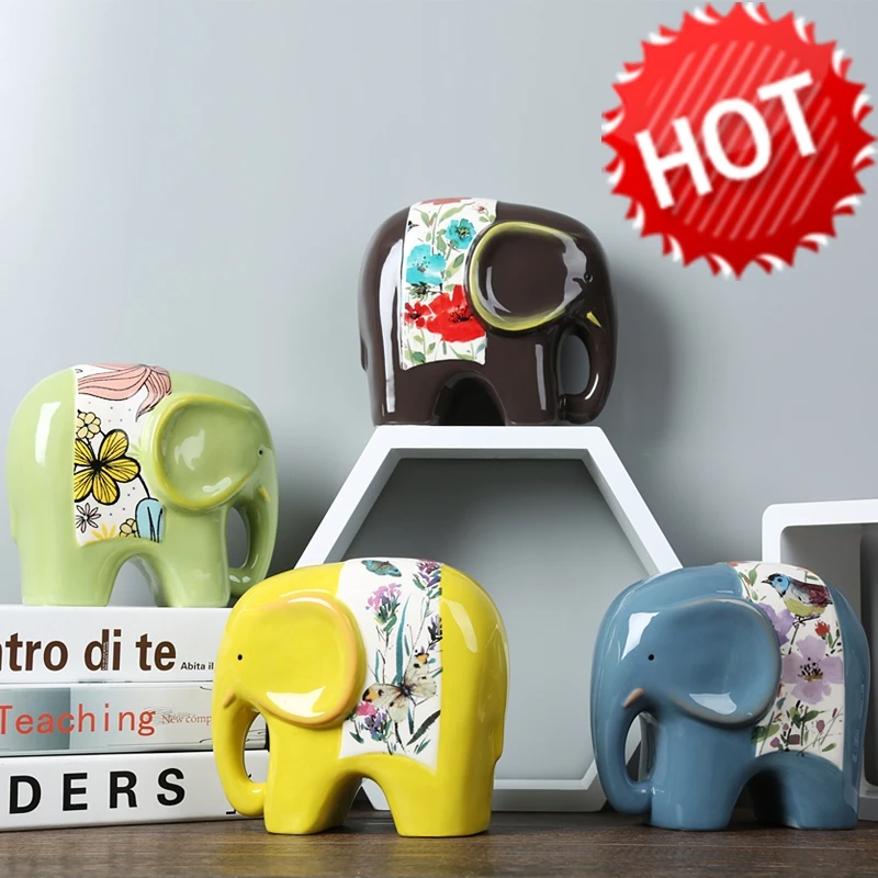 

Large Ceramic Elephant Money Box for Teen Room Decoration, Savings Bank, Euro Coin Holder, Birthday Gift, New Year's Decor