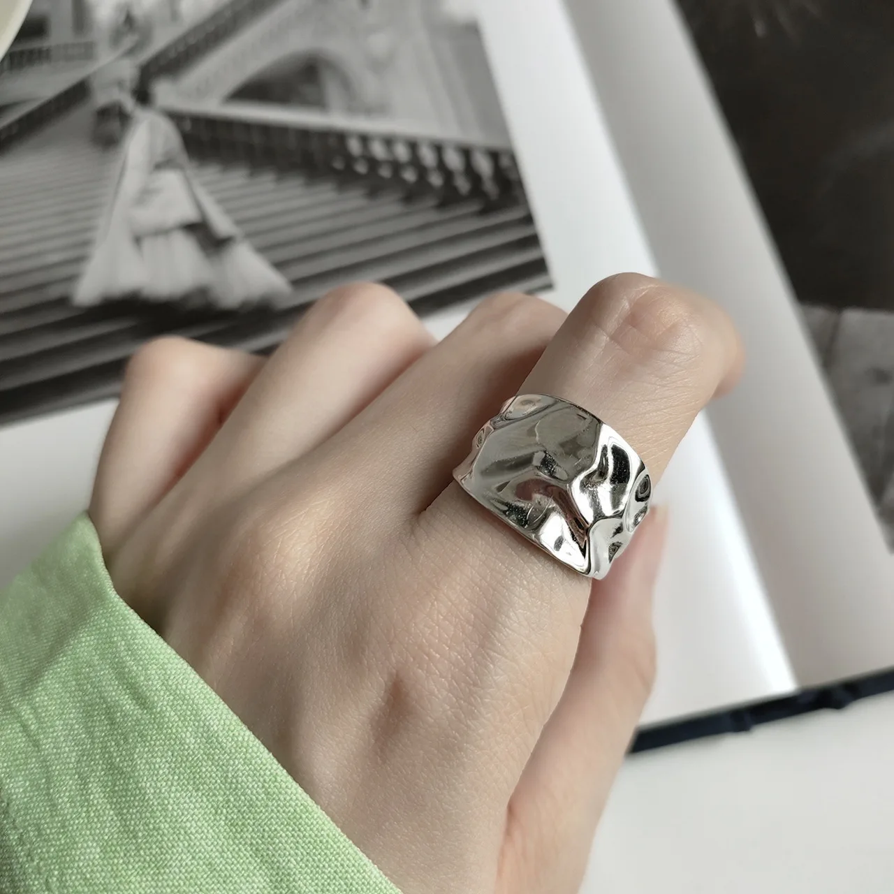 

Europe And America Korean-style Accessories 925 Sterling Silver Ring Online Celebrity INS Irregular Special Shape Ring Rings Jew