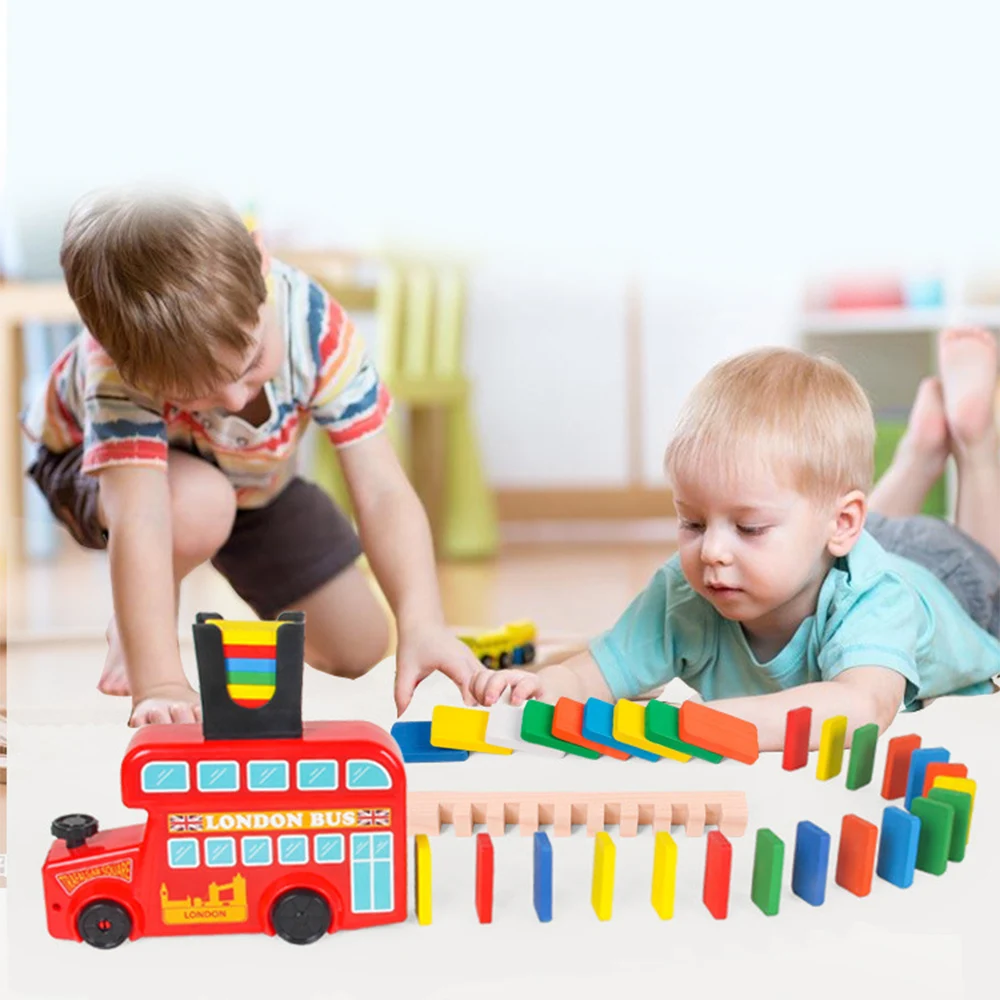 

Automatic Domino Train Domino Blocks Set Building and Stacking Toy Blocks Domino Set Toys Boys Girls Creative Gifts for Kids J71