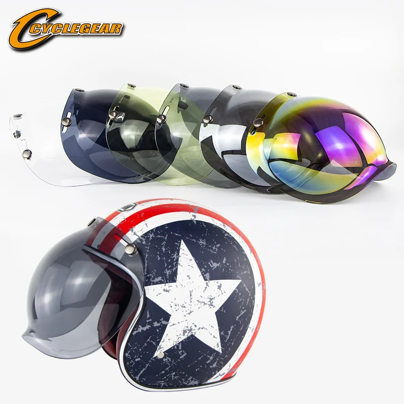 Flip Up Bubble Visor For Open Face Helmet Motorcycle Shield  Chopper Retro Capacetes Glasses Moto Casco Lens BV01