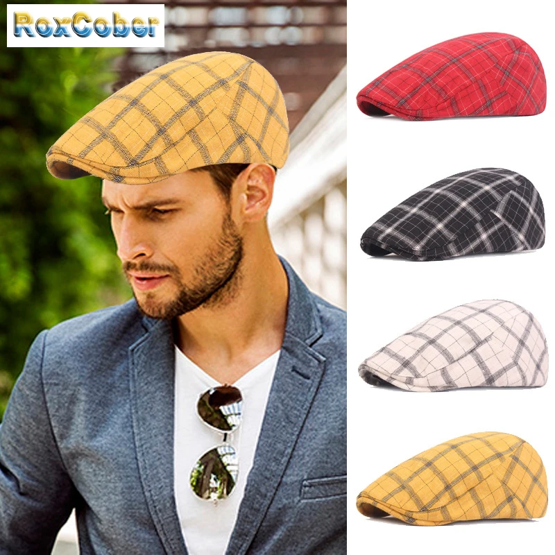 [RoxCober], клетчатые береты, шапка, модная цветная газетная Кепка s Gatsby, головные уборы для вождения, таксистская Кепка, peaky blinder, шапка для мужчин и женщин