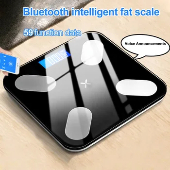

Health Monitor USB Rechargeable Smart Bluetooth Body Fat Scale Home With Smartphone APP Portable Weight Bathroom Digital Display