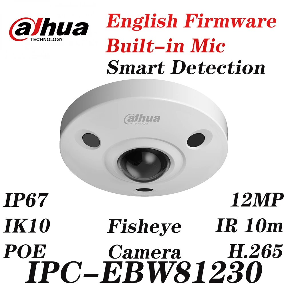

Dahua IPC-EBW81230 Original 12MP Fisheye IP panoramic camera network Camera replace IPC-EB5531 with Dahua logo