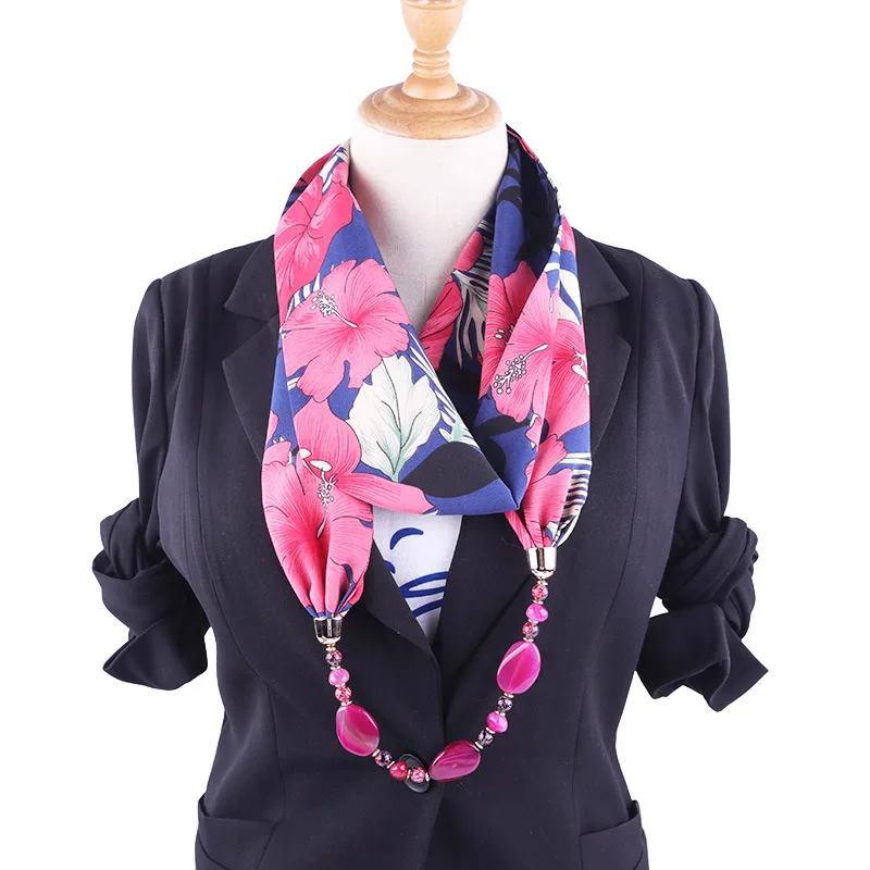 RUNMEIFA Роскошные брендовые ювелирные изделия кулон, ожерелье, шарф для женщин в виде ракушки стиль Пуля сплав хиджаб женские аксессуары