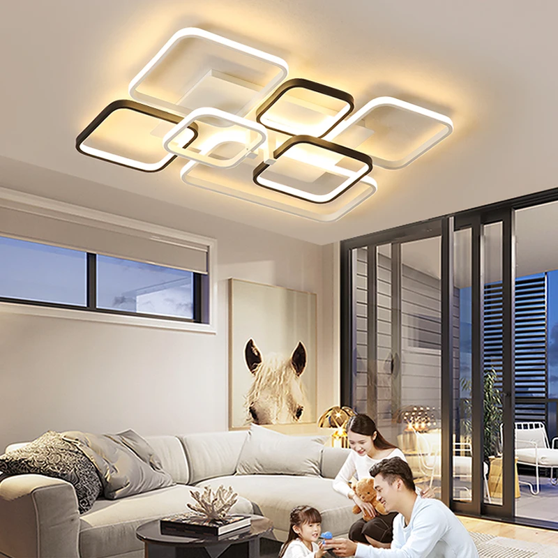 

3/5/7 Rings LED Ceiling Lights Lighting For Living Room Studyroom Parlor Kitchen Villa Indoor Home Decorative Lamps Fixtures
