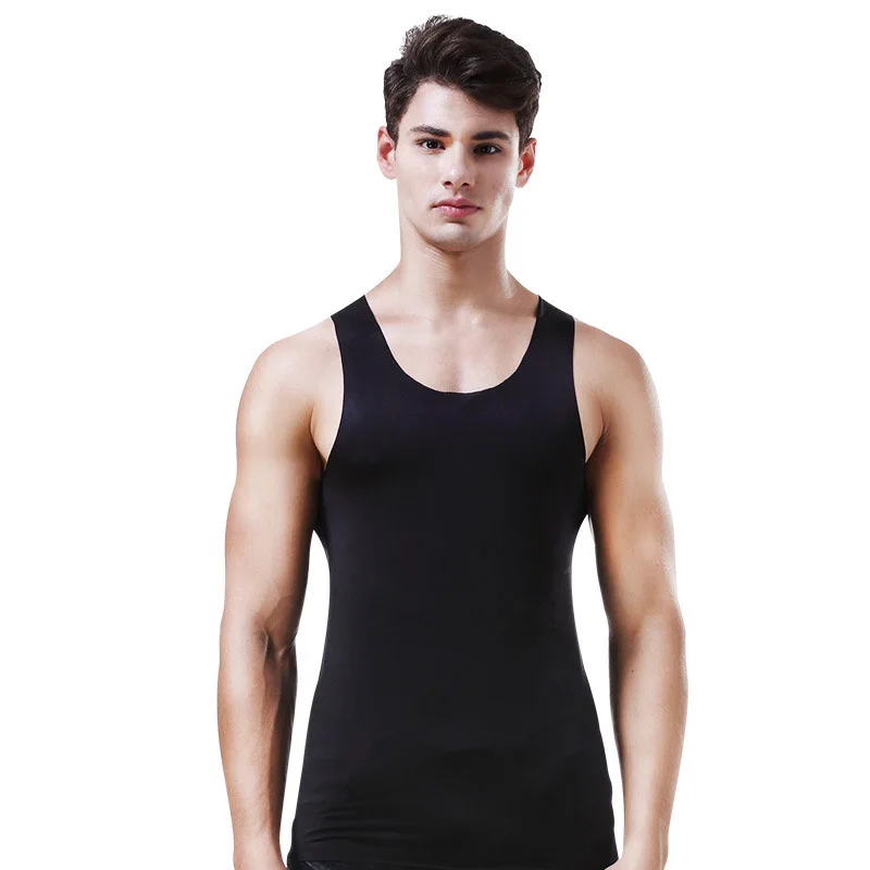 Silk Seamless Man Vest Tops|Tank Tops 