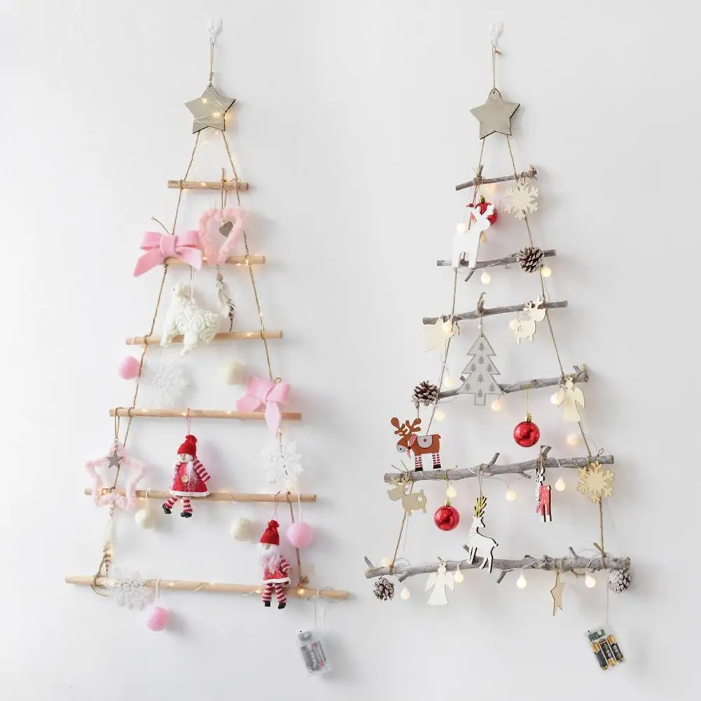 Рождественский скандинавский стиль, искусственное дерево, деревянная елка, настенные подвесные украшения, новогодний детский Декор для детской комнаты для дома Navidad