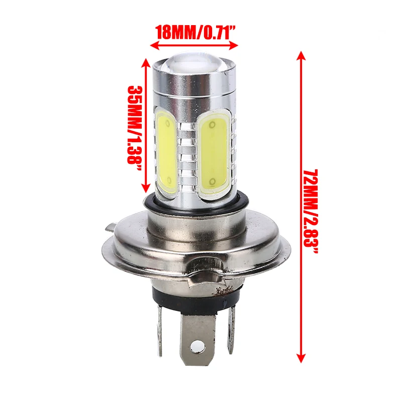 For Honda 1PC H4 Motorcycle Headlight Hi/Low Beam Head Lamp Super Bright COB White LED Bulb Aluminum Alloy 6000K Mayitr