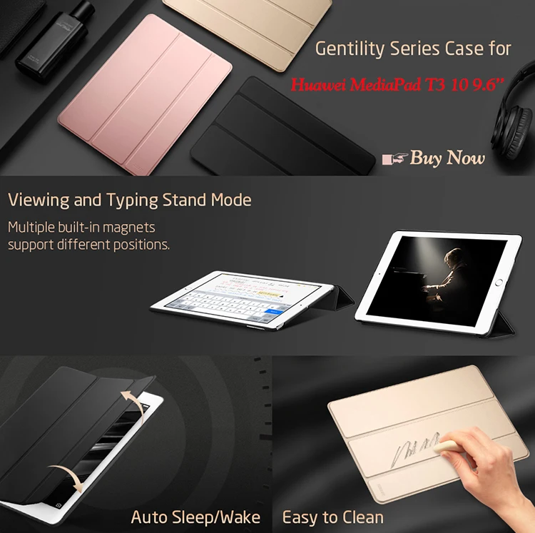 Чехол qijun для huawei MediaPad T3 10 AGS-W09/L09/L03 9,6 '', чехол s Smart Cover, складной чехол с подставкой и функцией автоматического сна/пробуждения
