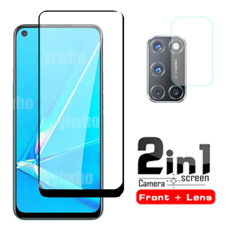 2 в 1 для OPPO A52 / A72 A92 6 5 &quotЗащита экрана объектив камеры закаленное стекло Защита